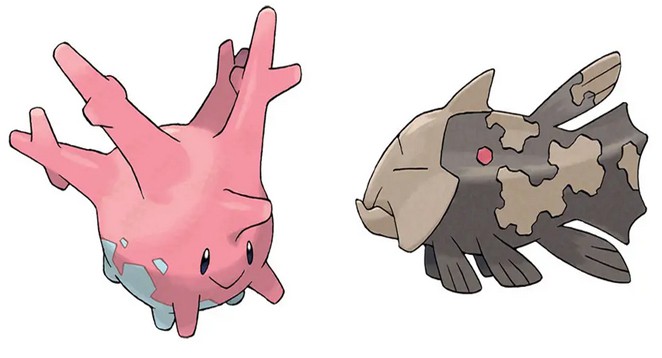 Corsola, Relicanth and Maractus