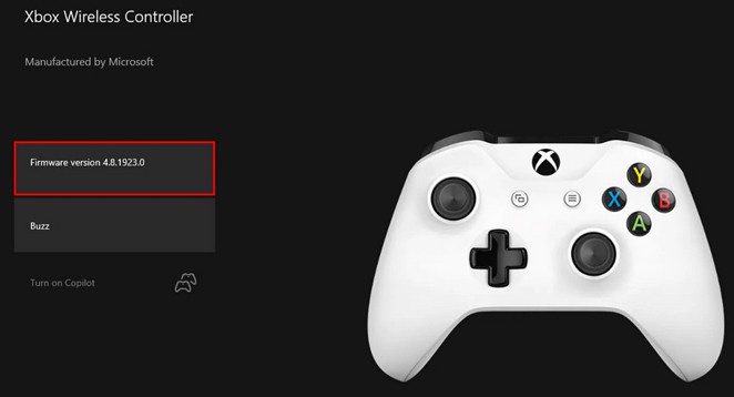 Xbox Wireless Controller Firmware on Windows