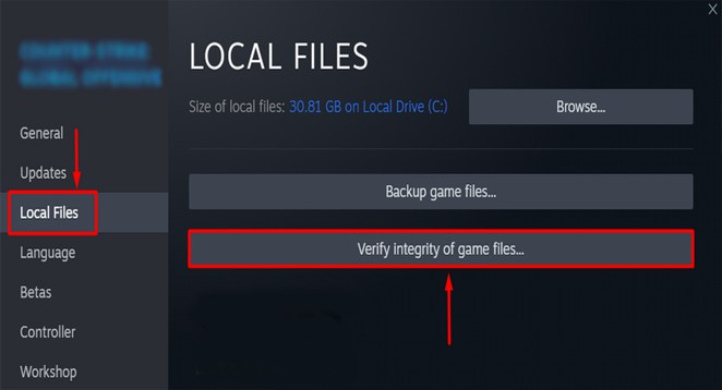 Verify integrity of the game files